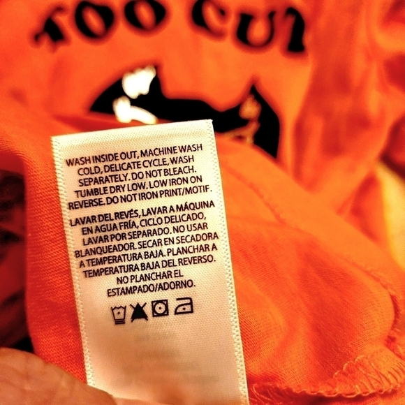 NWT Way To Celebrate Halloween Orange Long Sleeve "TOO CUTE TO SPOOK" Girls 4/5 - Picture 8 of 11